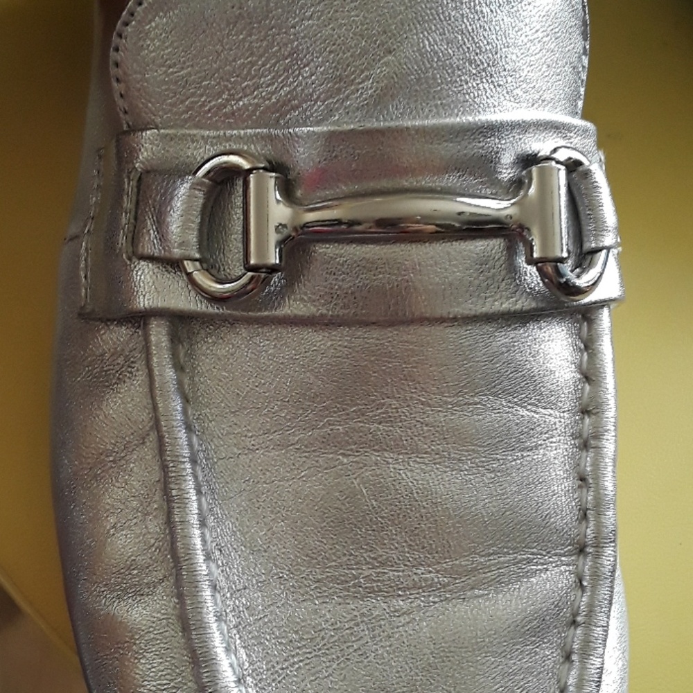 Steve Madden Metallic Silver Loafers - Picture 3 of 6